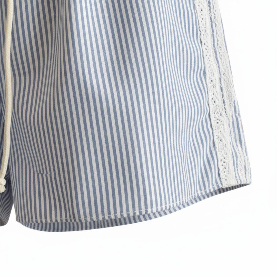 Shorts High Waist Striped Beach Casual Summer Style