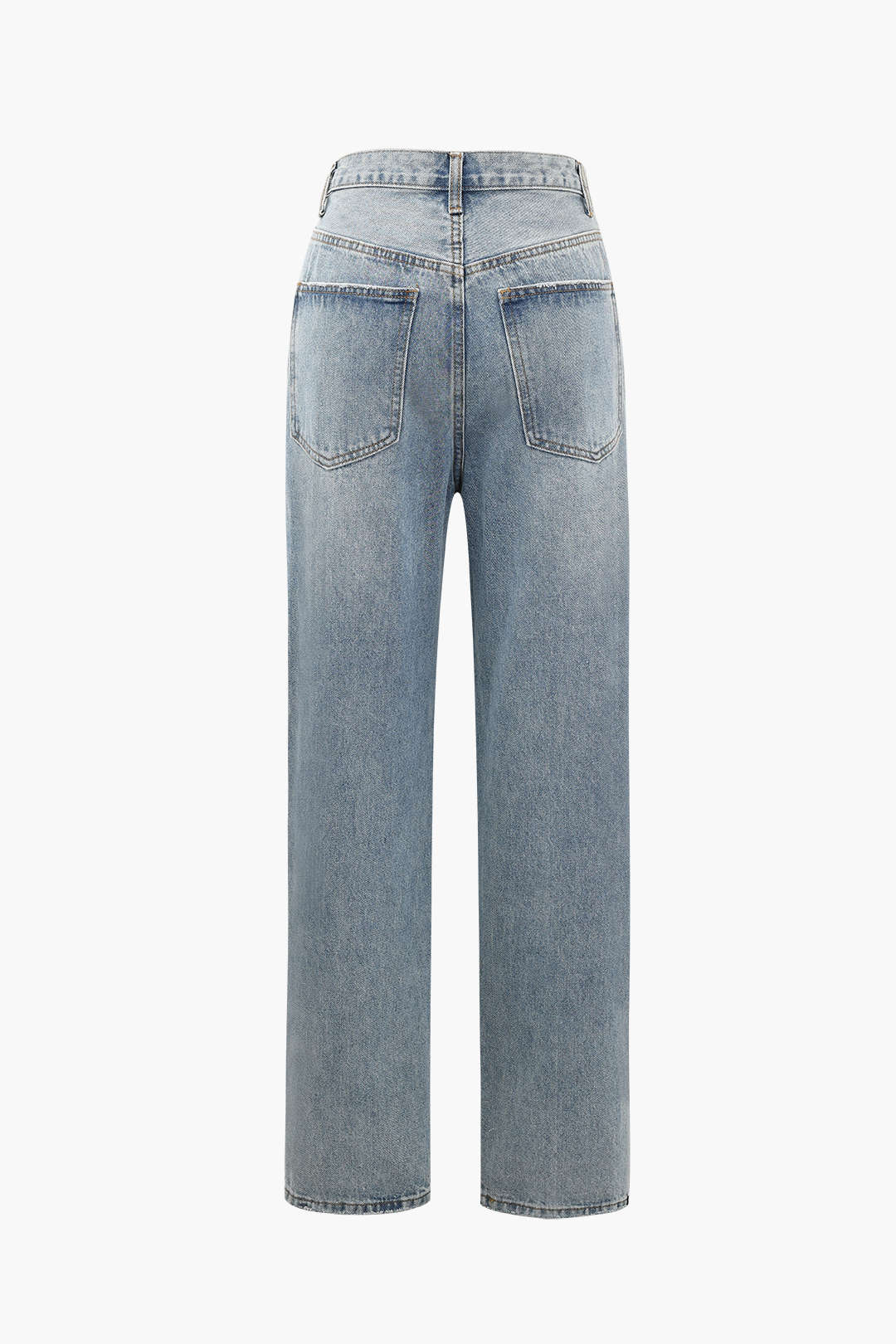Jeans Asymmetrical Waist High Rise Relaxed Fit Modern Style