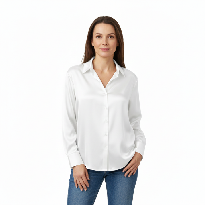 Blouse Long Sleeve Relaxed Fit Elegant Everyday Style