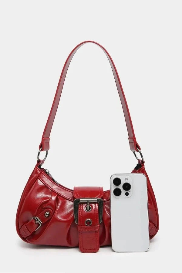 Sage Statement Buckle Shoulder Bag
