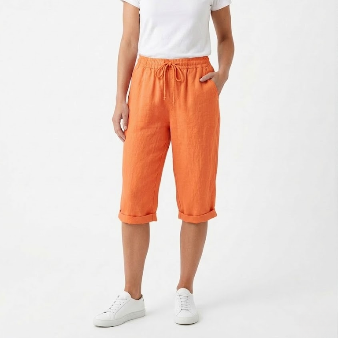 Women Short Elastic Waist Pockets Casual Summer Style