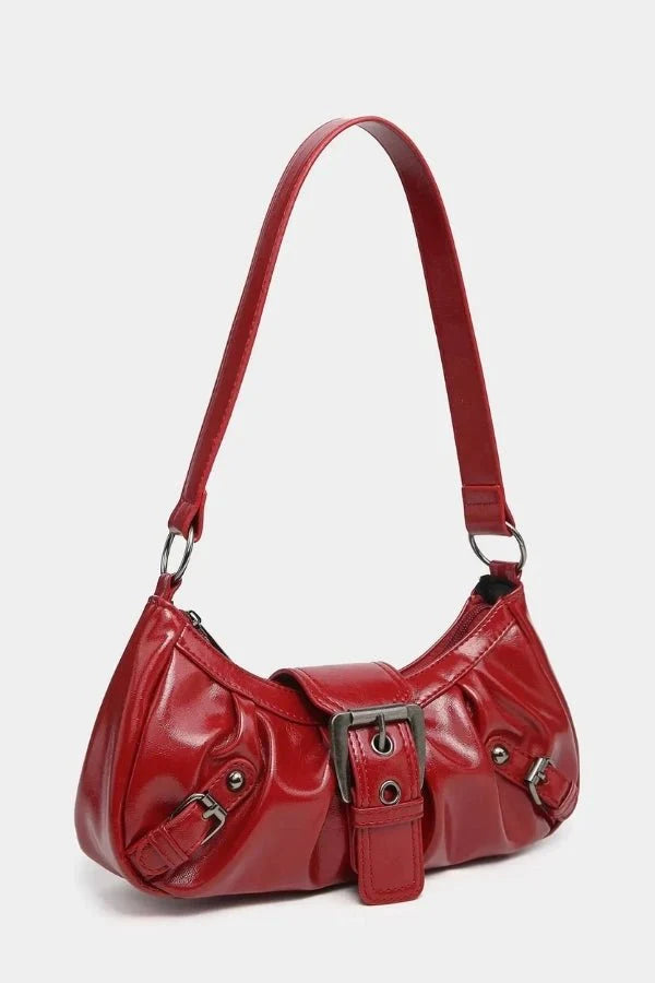 Sage Statement Buckle Shoulder Bag