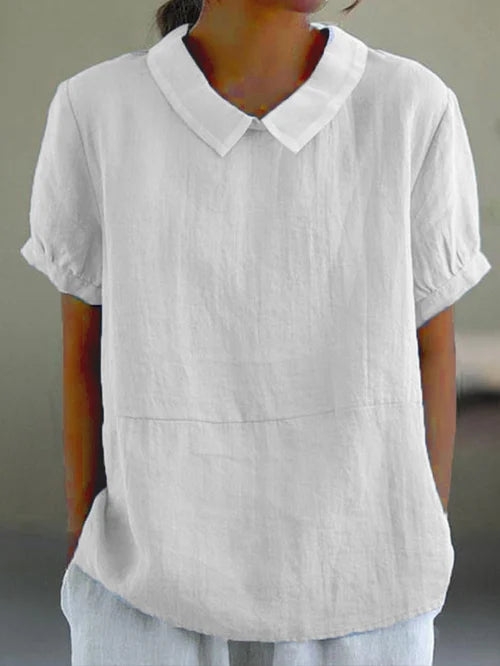 Blouse Short Sleeve Relaxed Fit Casual Everyday Style