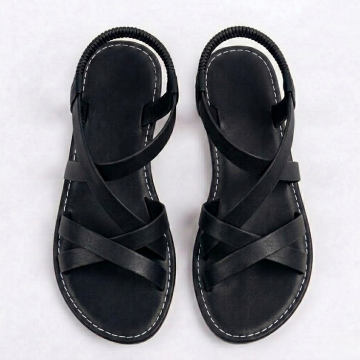 Flat Sandals Cross Strap Ankle Buckle Casual Summer Style