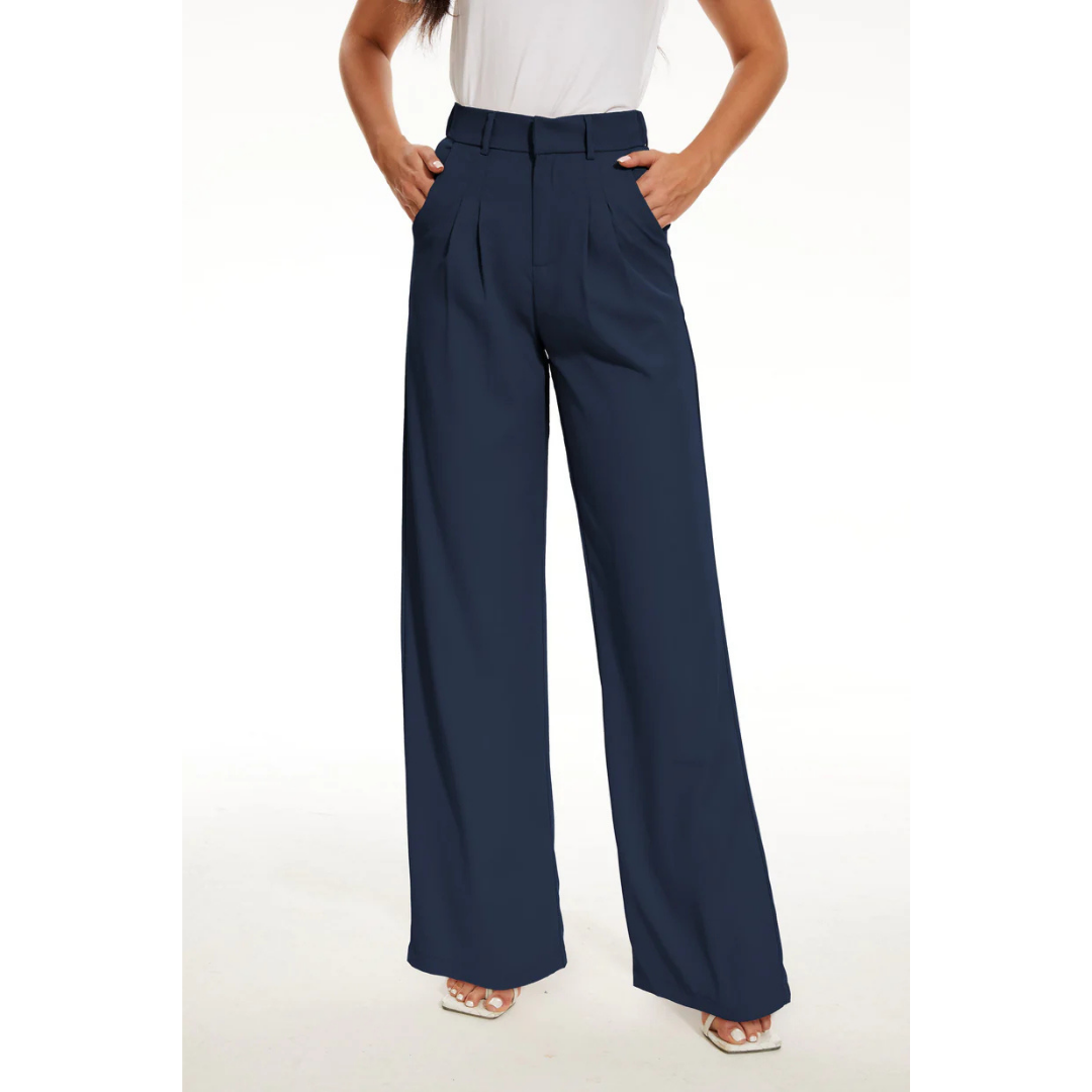 Trousers Tailored Wide Leg Palazzo Elegant Relaxed Fit Style