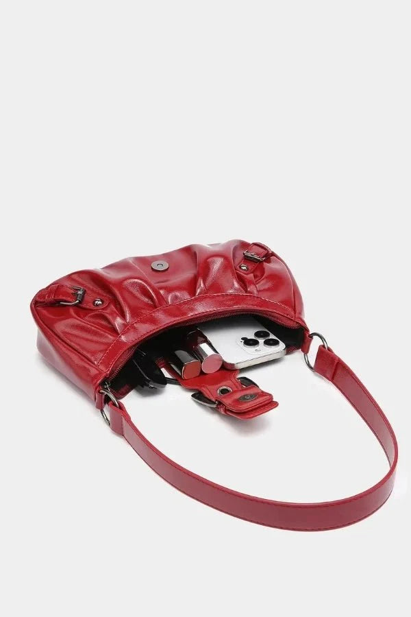 Sage Statement Buckle Shoulder Bag