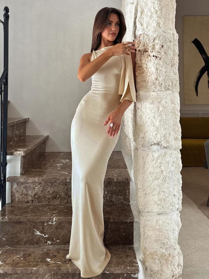 Satin Maxi Dress Bodycon Elegant Timeless Evening Wear