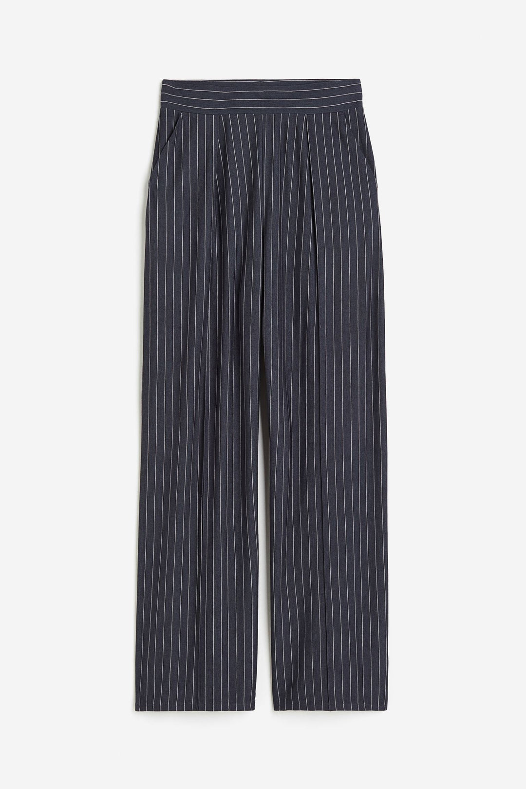 Trousers Wide Leg Pleated Front Relaxed Fit Elegant Style