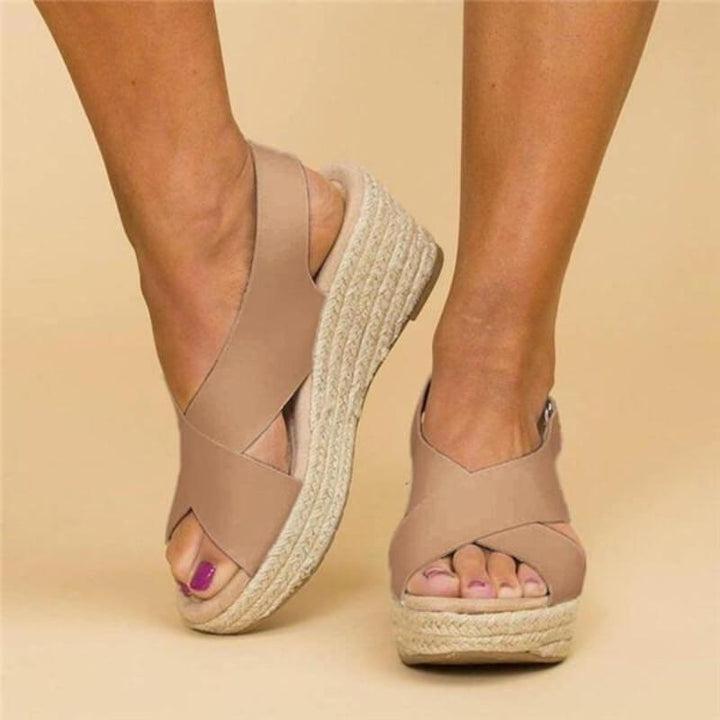 Wedge Sandals Cross Strap Design Comfortable Chic Summer Style