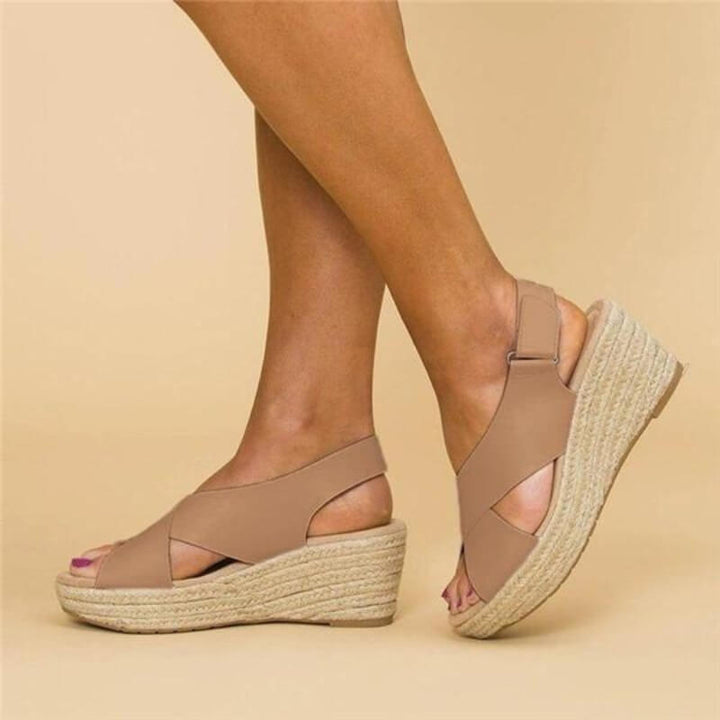 Wedge Sandals Cross Strap Design Comfortable Chic Summer Style