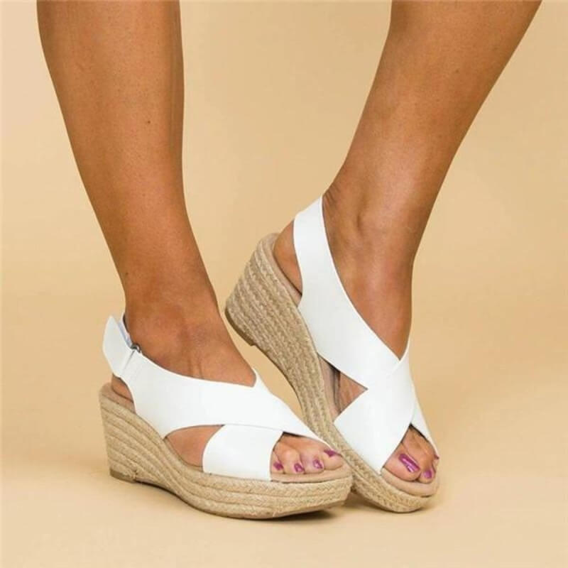 Wedge Sandals Cross Strap Design Comfortable Chic Summer Style