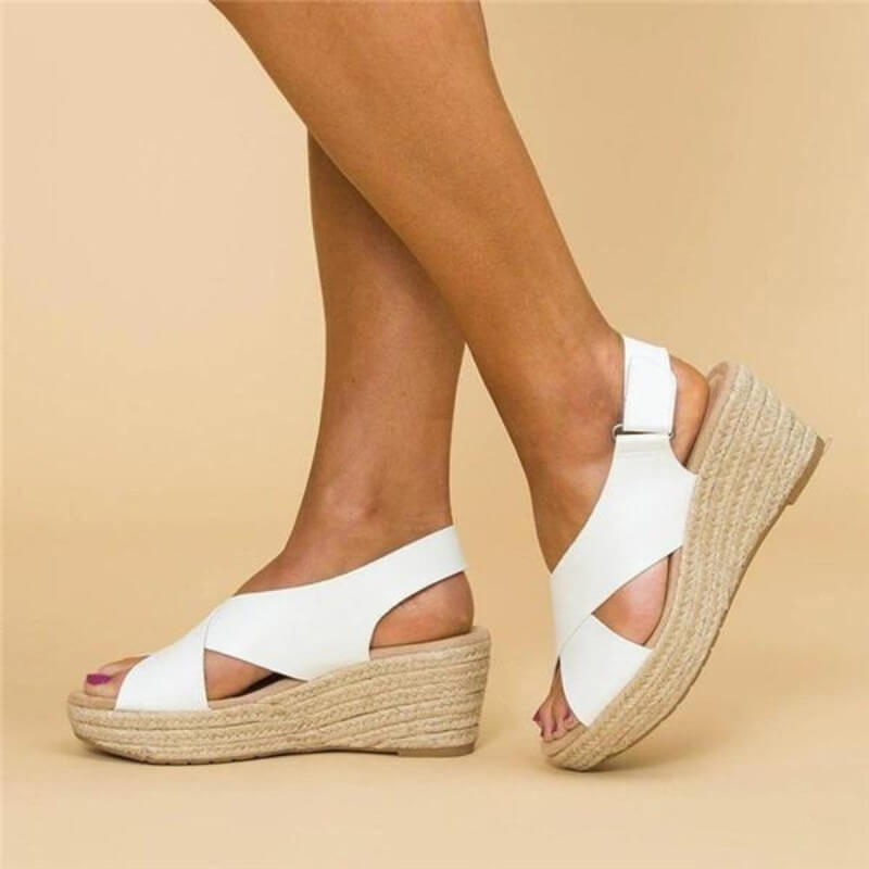 Wedge Sandals Cross Strap Design Comfortable Chic Summer Style