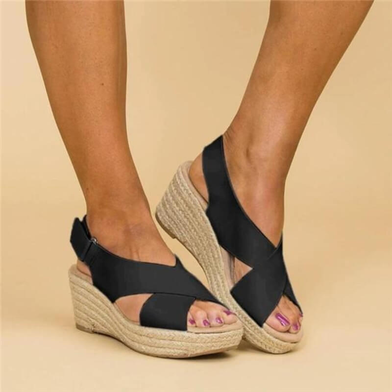 Wedge Sandals Cross Strap Design Comfortable Chic Summer Style