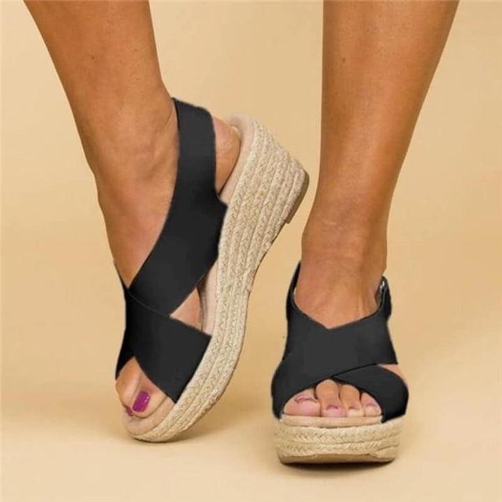 Wedge Sandals Cross Strap Design Comfortable Chic Summer Style