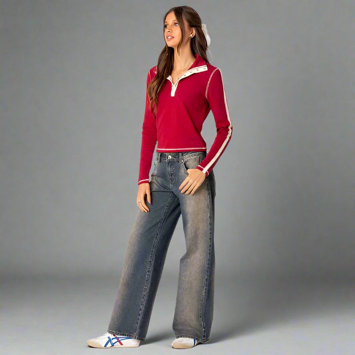 Jeans Low Rise Relaxed Fit Casual Streetwear Style