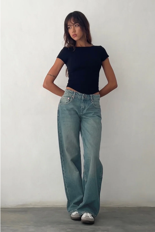 Jeans Low Rise Relaxed Fit Casual Streetwear Style