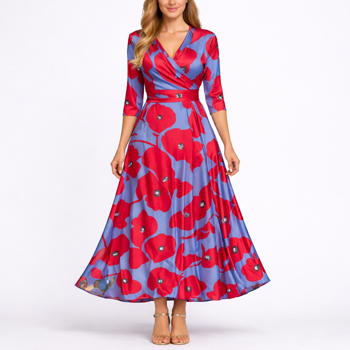 Maxi Dress Floral Print Elegant Flowing Silhouette Feminine Style