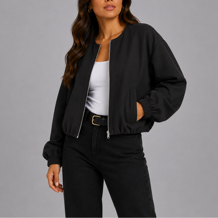 Womens Knitted Cardigan with Open Front and Balloon Sleeves
