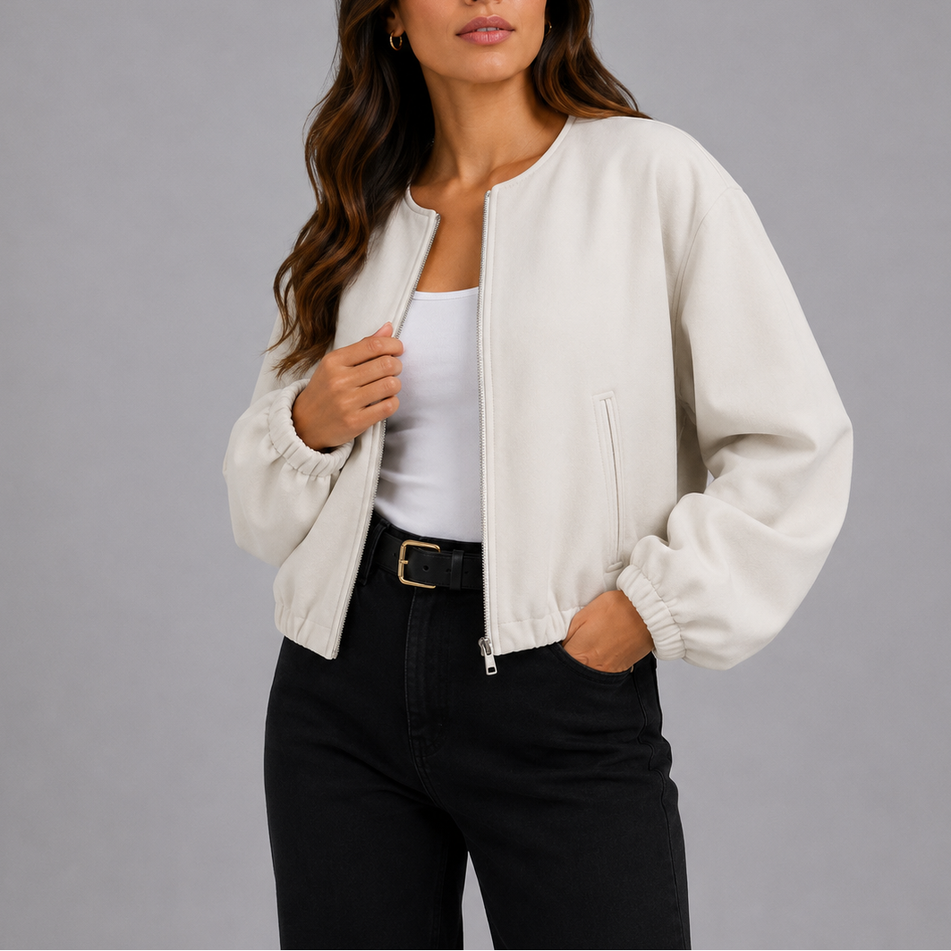 Womens Knitted Cardigan with Open Front and Balloon Sleeves