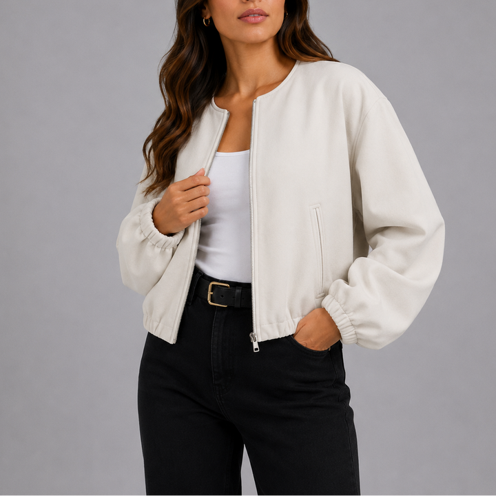 Womens Knitted Cardigan with Open Front and Balloon Sleeves
