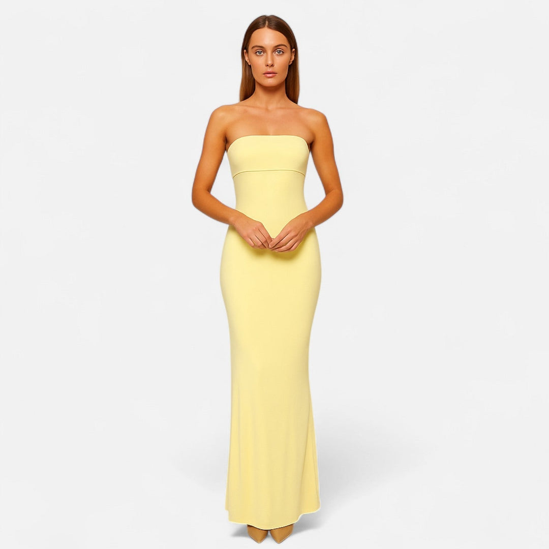 Maxi Dress Backless Draped Silhouette Elegant Evening Style
