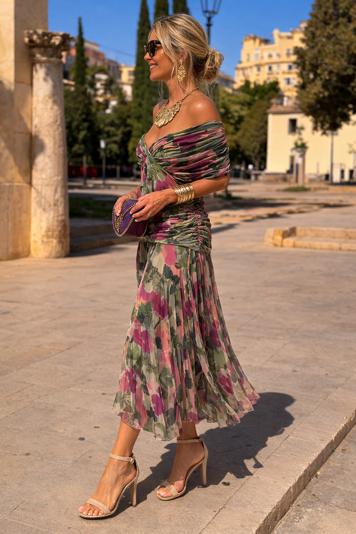 V Neck Party Dress Elegant Silhouette Occasion Wear Style