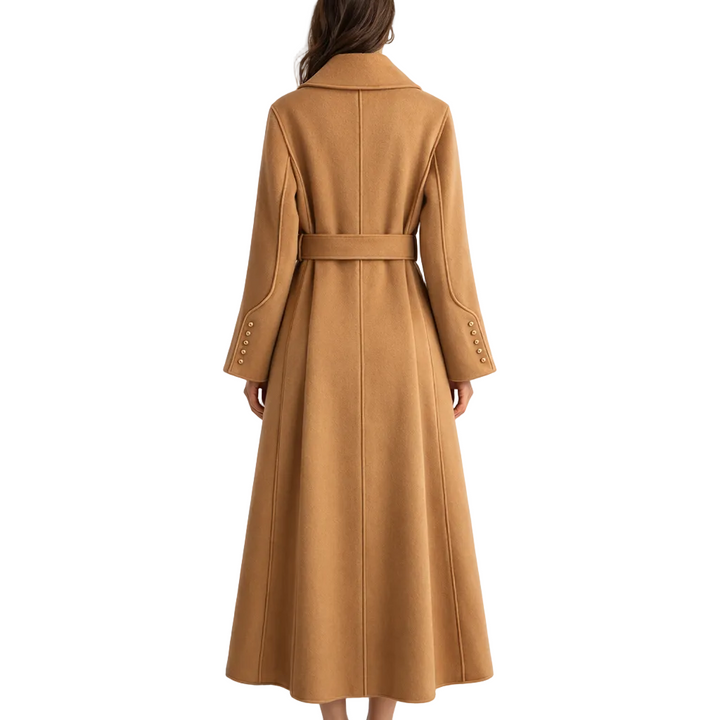 Womens Trench Coat with Tie Waist and Double Breasted Design