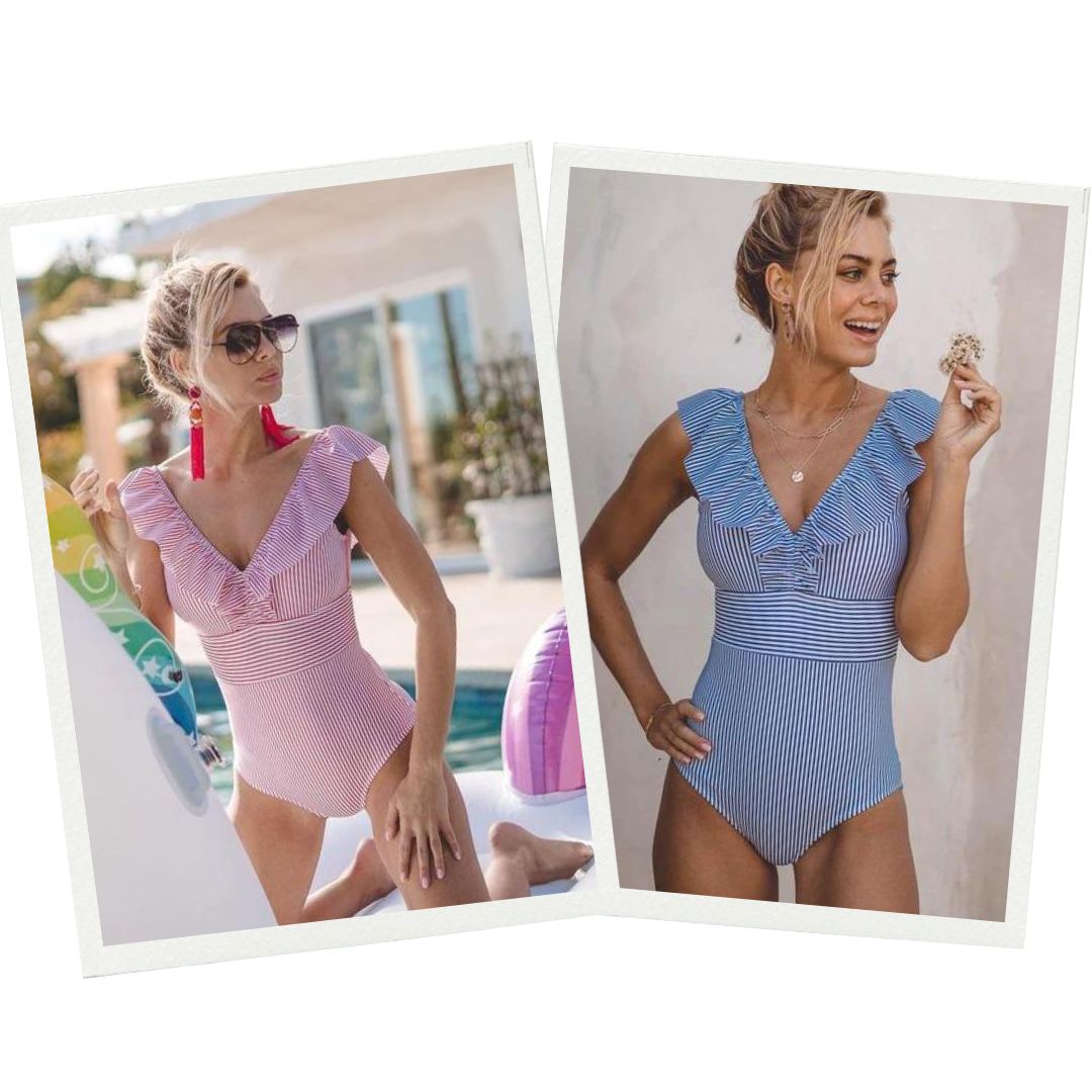 Swimsuit Vintage Print Stylish One Piece Summer Beach Style