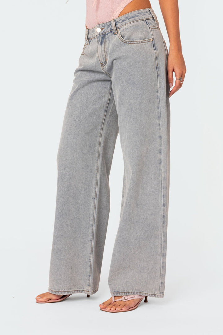 Jeans High Waist Relaxed Fit Straight Leg Casual Style
