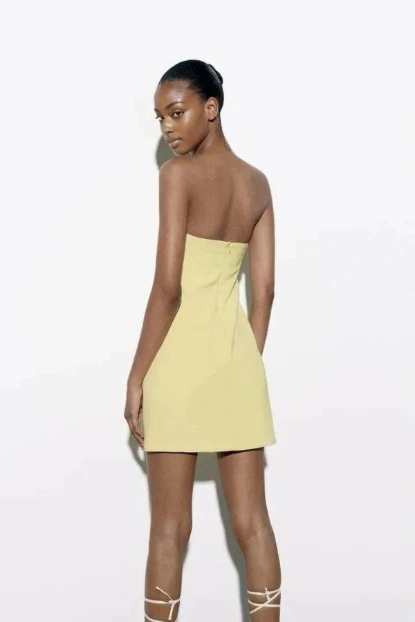 Strapless Mini Dress A-Line Fit Flattering Silhouette Summer Style