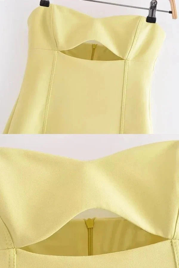 Strapless Mini Dress A-Line Fit Flattering Silhouette Summer Style