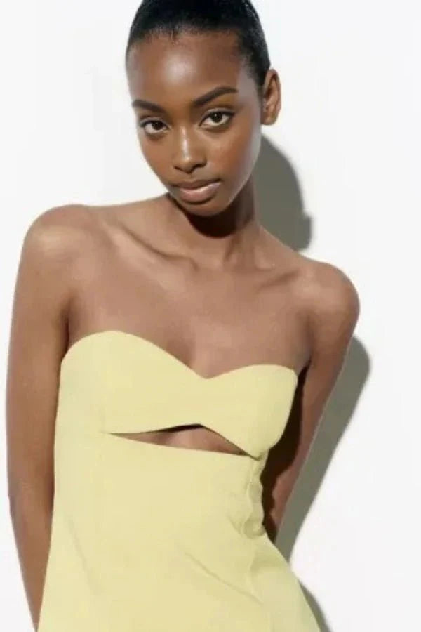 Strapless Mini Dress A-Line Fit Flattering Silhouette Summer Style