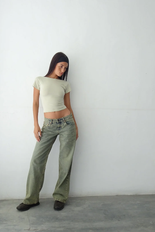 Jeans Low Rise Relaxed Fit Casual Streetwear Style
