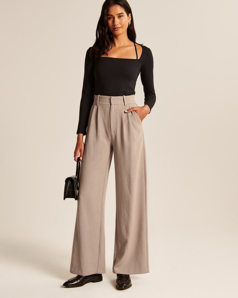 Trousers Wide Leg High Waist Minimalist Elegant Everyday Style