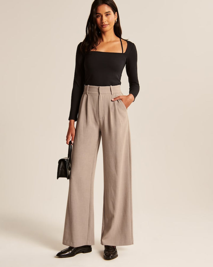 Trousers Wide Leg High Waist Minimalist Elegant Everyday Style
