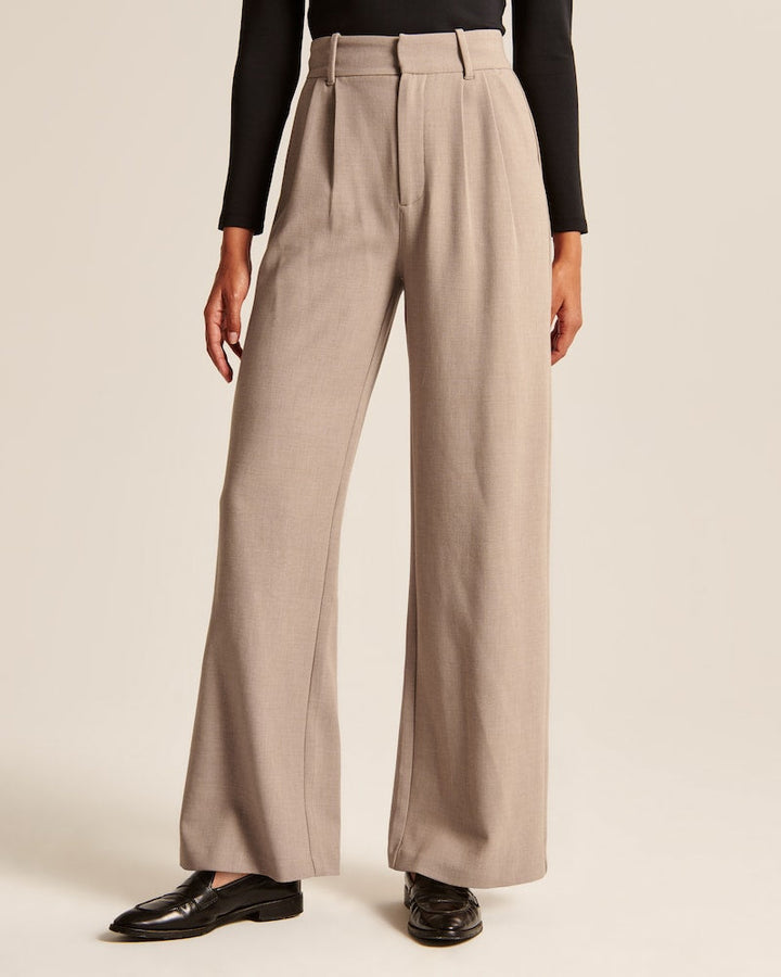 Trousers Wide Leg High Waist Minimalist Elegant Everyday Style