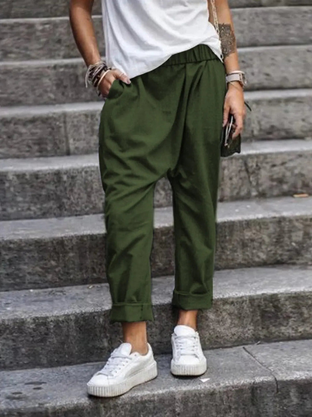 Trousers Baggy Fit Relaxed Leg Casual Everyday Style