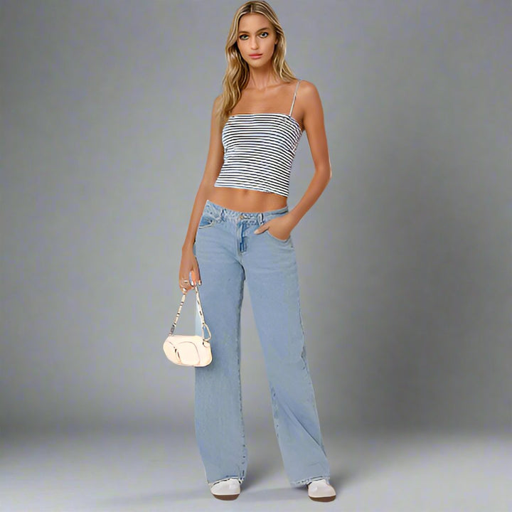 Jeans Low Rise Relaxed Fit Casual Streetwear Style