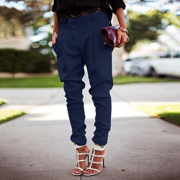 Trousers High Waist Elegant Tailored Fit Straight Leg Style