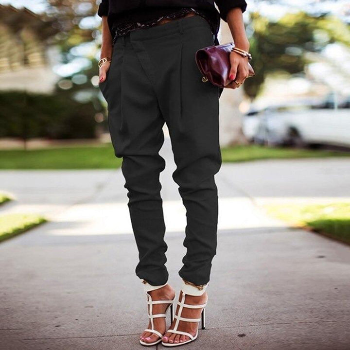 Trousers High Waist Elegant Tailored Fit Straight Leg Style