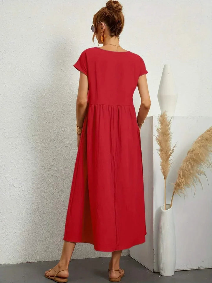 Midi Dress Elegant Fluid Silhouette Luxe Feminine Style