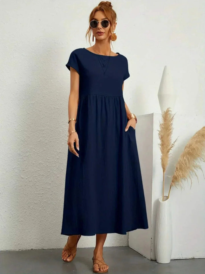 Midi Dress Elegant Fluid Silhouette Luxe Feminine Style