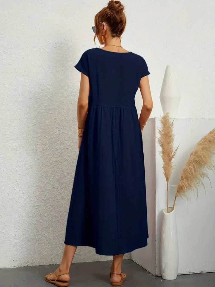 Midi Dress Elegant Fluid Silhouette Luxe Feminine Style