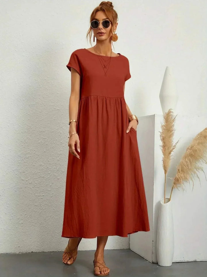 Midi Dress Elegant Fluid Silhouette Luxe Feminine Style