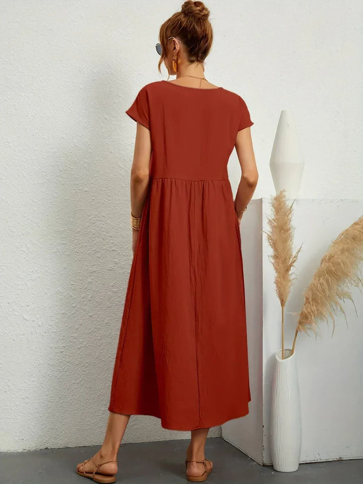 Midi Dress Elegant Fluid Silhouette Luxe Feminine Style
