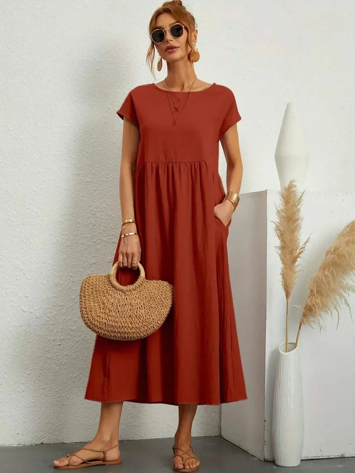 Midi Dress Elegant Fluid Silhouette Luxe Feminine Style