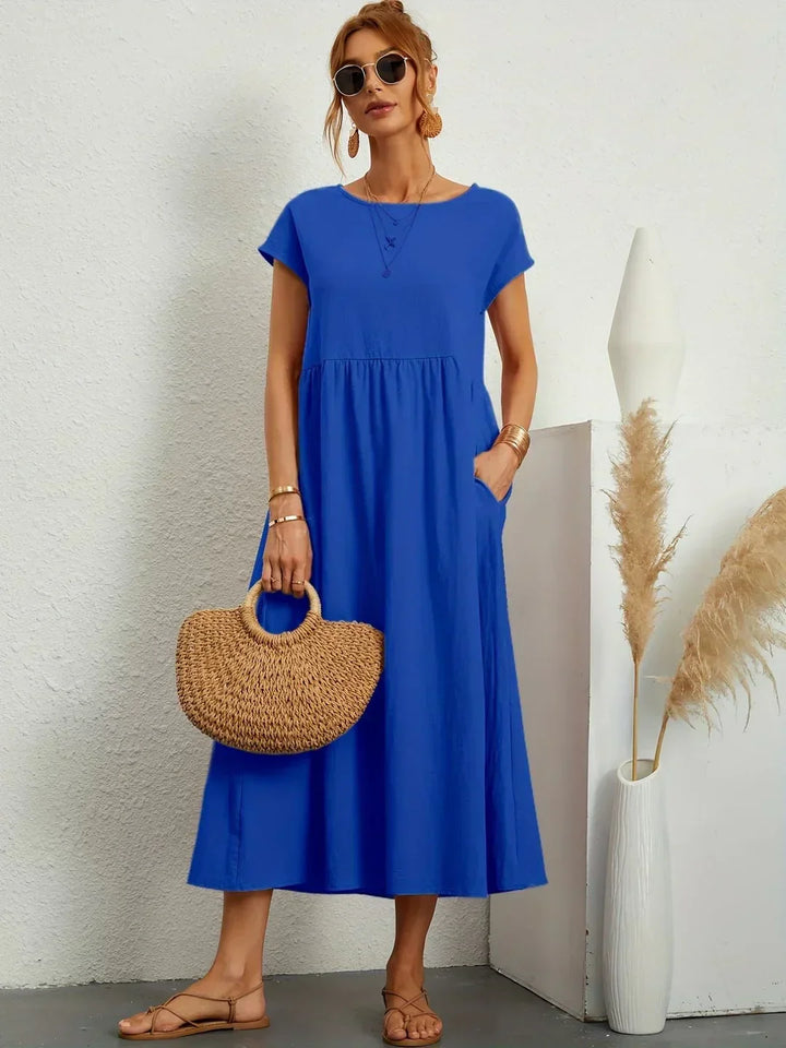 Midi Dress Elegant Fluid Silhouette Luxe Feminine Style