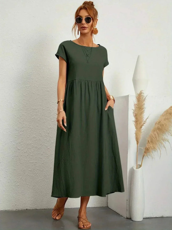 Midi Dress Elegant Fluid Silhouette Luxe Feminine Style