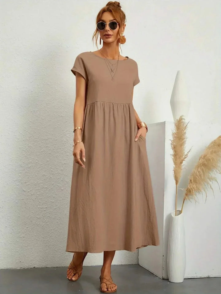 Midi Dress Elegant Fluid Silhouette Luxe Feminine Style
