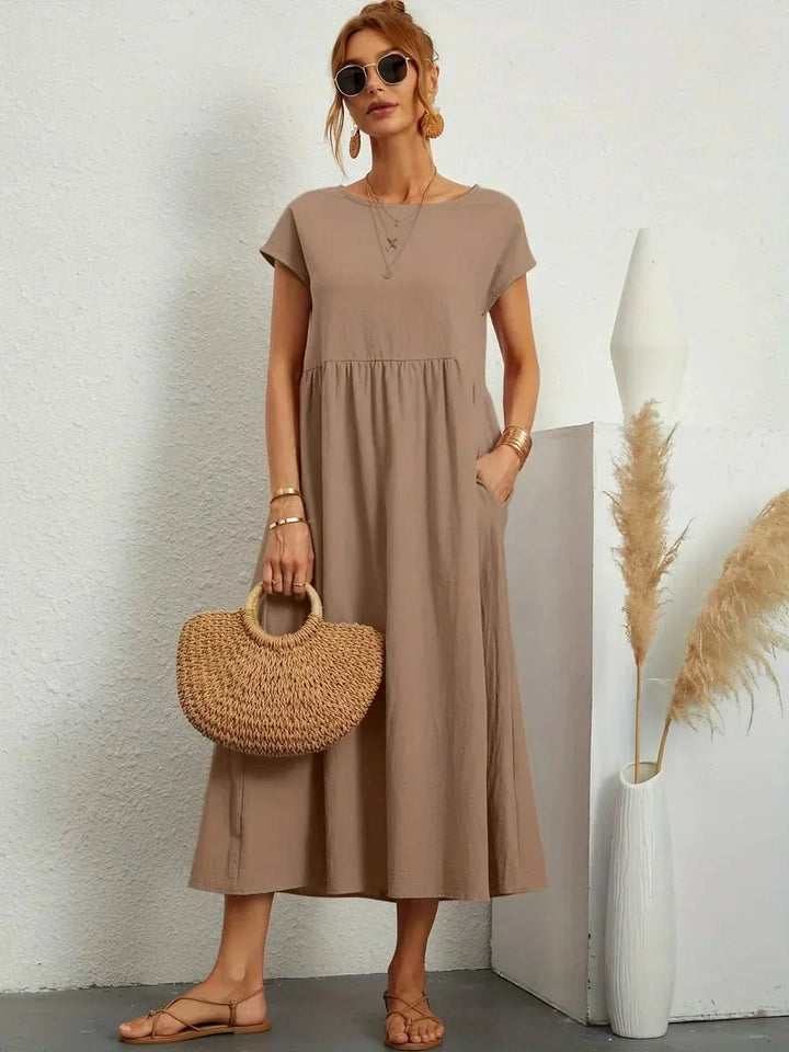 Midi Dress Elegant Fluid Silhouette Luxe Feminine Style